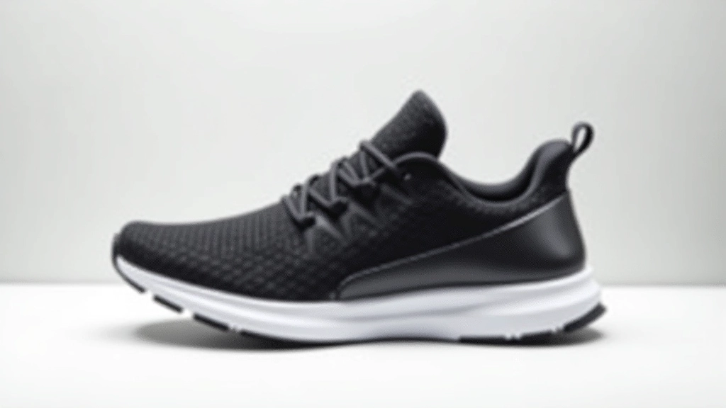 Velocity Pro running shoe in black and silver, shown from side profile displaying cushioning system and aerodynamic design