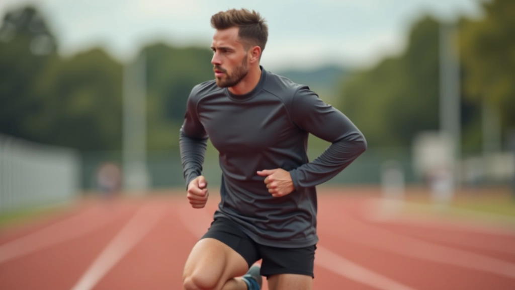 Male athlete running in activewear